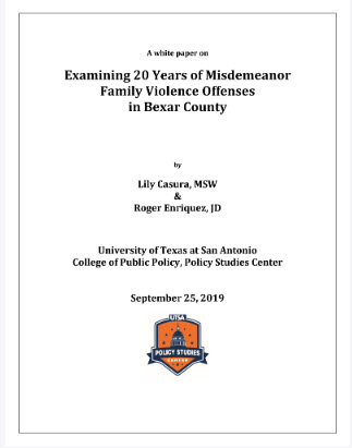 Cover of the Examining 20 Years of Misdemeanor Family Violence Offenses in Bexar County white paper